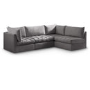  Manufacturer Color_Grey -- Jacob 103" Grey Velvet Upholstered 4 pc Modular Sectional IMAGE 1
