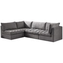  Manufacturer Color_Grey -- Jacob 103" Grey Velvet Upholstered 4 pc Modular Sectional IMAGE 2