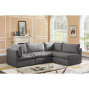  Manufacturer Color_Grey -- Jacob 103" Grey Velvet Upholstered 4 pc Modular Sectional IMAGE 3