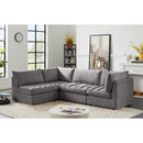  Manufacturer Color_Grey -- Jacob 103" Grey Velvet Upholstered 4 pc Modular Sectional IMAGE 4