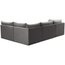 Manufacturer Color_Grey -- Jacob 103" Grey Velvet Upholstered 4 pc Modular Sectional IMAGE 5