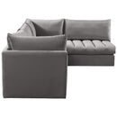  Manufacturer Color_Grey -- Jacob 103" Grey Velvet Upholstered 4 pc Modular Sectional IMAGE 7