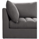  Manufacturer Color_Grey -- Jacob 103" Grey Velvet Upholstered 4 pc Modular Sectional IMAGE 8