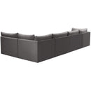  Manufacturer Color_Grey -- Jacob 140" Grey Velvet Upholstered 5 pc Modular Sectional IMAGE 5