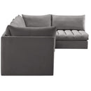  Manufacturer Color_Grey -- Jacob 140" Grey Velvet Upholstered 5 pc Modular Sectional IMAGE 7
