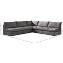  Manufacturer Color_Grey -- Jacob 107" Grey Velvet Upholstered 5 pc Modular Sectional IMAGE 10