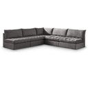  Manufacturer Color_Grey -- Jacob 107" Grey Velvet Upholstered 5 pc Modular Sectional IMAGE 1