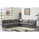  Manufacturer Color_Grey -- Jacob 107" Grey Velvet Upholstered 5 pc Modular Sectional IMAGE 2