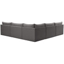  Manufacturer Color_Grey -- Jacob 107" Grey Velvet Upholstered 5 pc Modular Sectional IMAGE 3