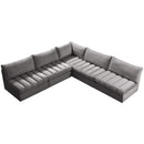  Manufacturer Color_Grey -- Jacob 107" Grey Velvet Upholstered 5 pc Modular Sectional IMAGE 5