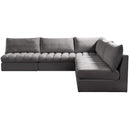  Manufacturer Color_Grey -- Jacob 107" Grey Velvet Upholstered 5 pc Modular Sectional IMAGE 6