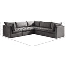  Manufacturer Color_Grey -- Jacob 103" Grey Velvet Upholstered 5 pc Modular Sectional IMAGE 12