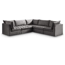  Manufacturer Color_Grey -- Jacob 103" Grey Velvet Upholstered 5 pc Modular Sectional IMAGE 1