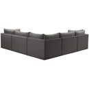 Manufacturer Color_Grey -- Jacob 103" Grey Velvet Upholstered 5 pc Modular Sectional IMAGE 3