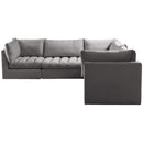  Manufacturer Color_Grey -- Jacob 103" Grey Velvet Upholstered 5 pc Modular Sectional IMAGE 5