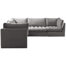  Manufacturer Color_Grey -- Jacob 103" Grey Velvet Upholstered 5 pc Modular Sectional IMAGE 6