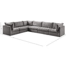 Meridian Jacob Grey Velvet Modular Sectional IMAGE 13