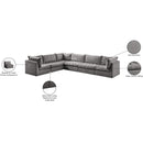 Manufacturer Color_Grey -- Jacob 140" Grey Velvet Upholstered 6 pc Modular Sectional IMAGE 14
