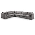  Manufacturer Color_Grey -- Jacob 140" Grey Velvet Upholstered 6 pc Modular Sectional IMAGE 1