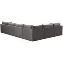  Manufacturer Color_Grey -- Jacob 140" Grey Velvet Upholstered 6 pc Modular Sectional IMAGE 5