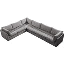  Manufacturer Color_Grey -- Jacob 140" Grey Velvet Upholstered 6 pc Modular Sectional IMAGE 6