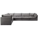  Manufacturer Color_Grey -- Jacob 140" Grey Velvet Upholstered 6 pc Modular Sectional IMAGE 7