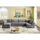  Manufacturer Color_Grey -- Jacob 140" Grey Velvet Upholstered 6 pc Modular Sectional IMAGE 2