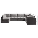  Manufacturer Color_Grey -- Jacob 140" Grey Velvet Upholstered 7 pc Modular Sectional IMAGE 10
