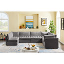  Manufacturer Color_Grey -- Jacob 140" Grey Velvet Upholstered 7 pc Modular Sectional IMAGE 3