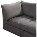  Manufacturer Color_Grey -- Jacob 140" Grey Velvet Upholstered 7 pc Modular Sectional IMAGE 6