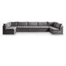  Manufacturer Color_Grey -- Jacob 177" Grey Velvet Upholstered 7 pc Modular Sectional IMAGE 1