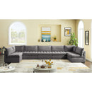  Manufacturer Color_Grey -- Jacob 177" Grey Velvet Upholstered 7 pc Modular Sectional IMAGE 2