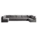  Manufacturer Color_Grey -- Jacob 177" Grey Velvet Upholstered 7 pc Modular Sectional IMAGE 5