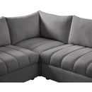  Manufacturer Color_Grey -- Jacob 140" Grey Velvet Upholstered 8 pc Modular Sectional IMAGE 10