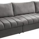  Manufacturer Color_Grey -- Jacob 140" Grey Velvet Upholstered 8 pc Modular Sectional IMAGE 11