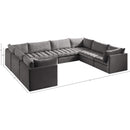  Manufacturer Color_Grey -- Jacob 140" Grey Velvet Upholstered 8 pc Modular Sectional IMAGE 12