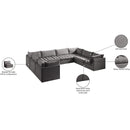  Manufacturer Color_Grey -- Jacob 140" Grey Velvet Upholstered 8 pc Modular Sectional IMAGE 13