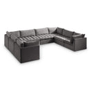  Manufacturer Color_Grey -- Jacob 140" Grey Velvet Upholstered 8 pc Modular Sectional IMAGE 1