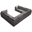  Manufacturer Color_Grey -- Jacob 140" Grey Velvet Upholstered 8 pc Modular Sectional IMAGE 3