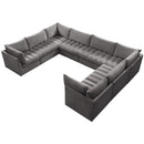  Manufacturer Color_Grey -- Jacob 140" Grey Velvet Upholstered 8 pc Modular Sectional IMAGE 4