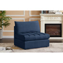  Manufacturer Color_Navy -- Jacob Navy Velvet Upholstered Modular Armless Chair IMAGE 2