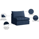  Manufacturer Color_Navy -- Jacob Navy Velvet Upholstered Modular Armless Chair IMAGE 8