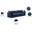  Manufacturer Color_Navy -- Jacob 103" Navy Velvet Upholstered 3 pc Modular Sofa IMAGE 11