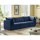  Manufacturer Color_Navy -- Jacob 103" Navy Velvet Upholstered 3 pc Modular Sofa IMAGE 2