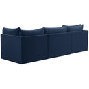  Manufacturer Color_Navy -- Jacob 103" Navy Velvet Upholstered 3 pc Modular Sofa IMAGE 3