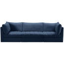  Manufacturer Color_Navy -- Jacob 103" Navy Velvet Upholstered 3 pc Modular Sofa IMAGE 4