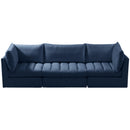  Manufacturer Color_Navy -- Jacob 103" Navy Velvet Upholstered 3 pc Modular Sofa IMAGE 5