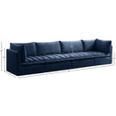  Manufacturer Color_Navy -- Jacob 140" Navy Velvet Upholstered 4 pc Modular Sofa IMAGE 10