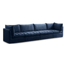  Manufacturer Color_Navy -- Jacob 140" Navy Velvet Upholstered 4 pc Modular Sofa IMAGE 1