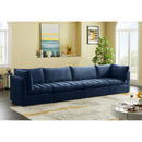  Manufacturer Color_Navy -- Jacob 140" Navy Velvet Upholstered 4 pc Modular Sofa IMAGE 2